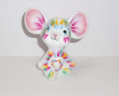 Fenton Glass Tie Dye Dyed Colorful Mouse Figurine Ltd Ed #70/131 JK Spindler - Image 1 of 4
