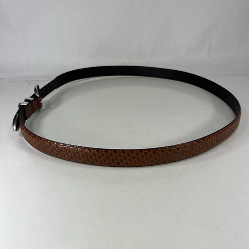 TULLIANI Brown Italian Calfskin Dress Belt - Made in USA - Men's Size 54 - Picture 3 of 10