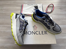 $870 Nuove Autentiche Moncler Lite Runner Argento Blu Sneakers Uomo TG44 US 11