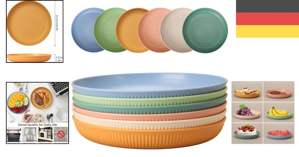 Kunststoffteller Set, Picknick Teller, Campingteller, Mikrowelle, spülmaschin... - Bild 2 von 4