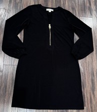 MICHAEL KORS Black Front Zipper Stretch Dress Women’s Size Small