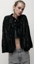 Zara Sequin Jacket With Tie Brand New