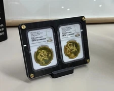 2 Grids BLACK Color Desktop Display Frame Protective Case For NGC/PCGS Holder