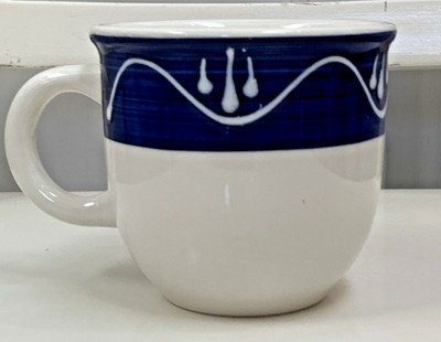 La Primula S.R.L.  Coffee Mug - Made in Italy - Blue with White Embossed droplet