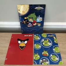 Lot Of 3 Mead Angry Birds Space 3 Ring Pocket Folders 12 x 9 3/8" NEW 2012