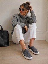 VINCE Blair Faux Shearling Grey Slip On Sneakers Size 9 NEW