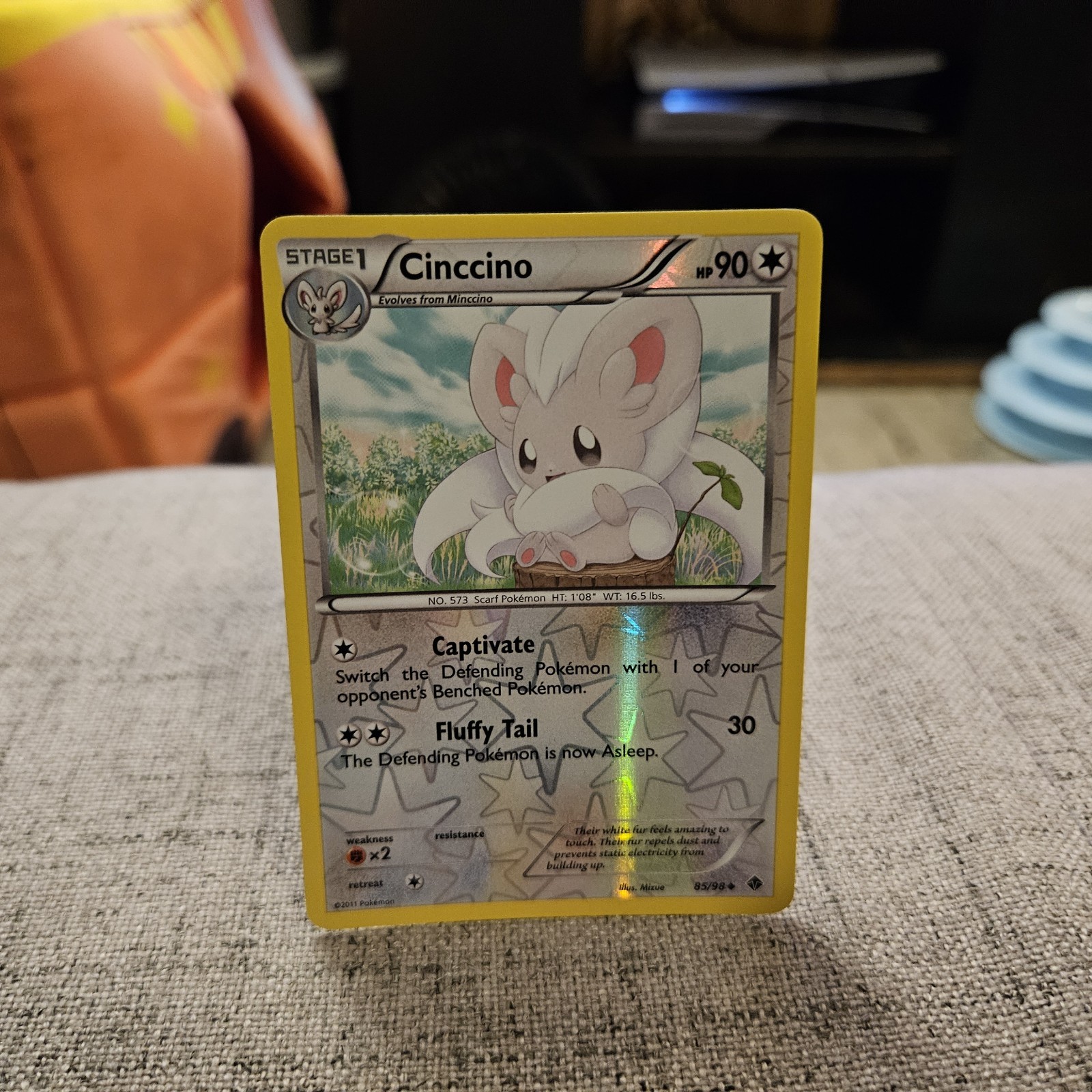 Cinccino Pokemon TCG Emerging Powers Reverse Holo Card #85/98
