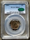 1863 INDIAN HEAD CENT ~ PCGS MS64 ~ CAC APPROVED!  BEAUTIFUL COIN!