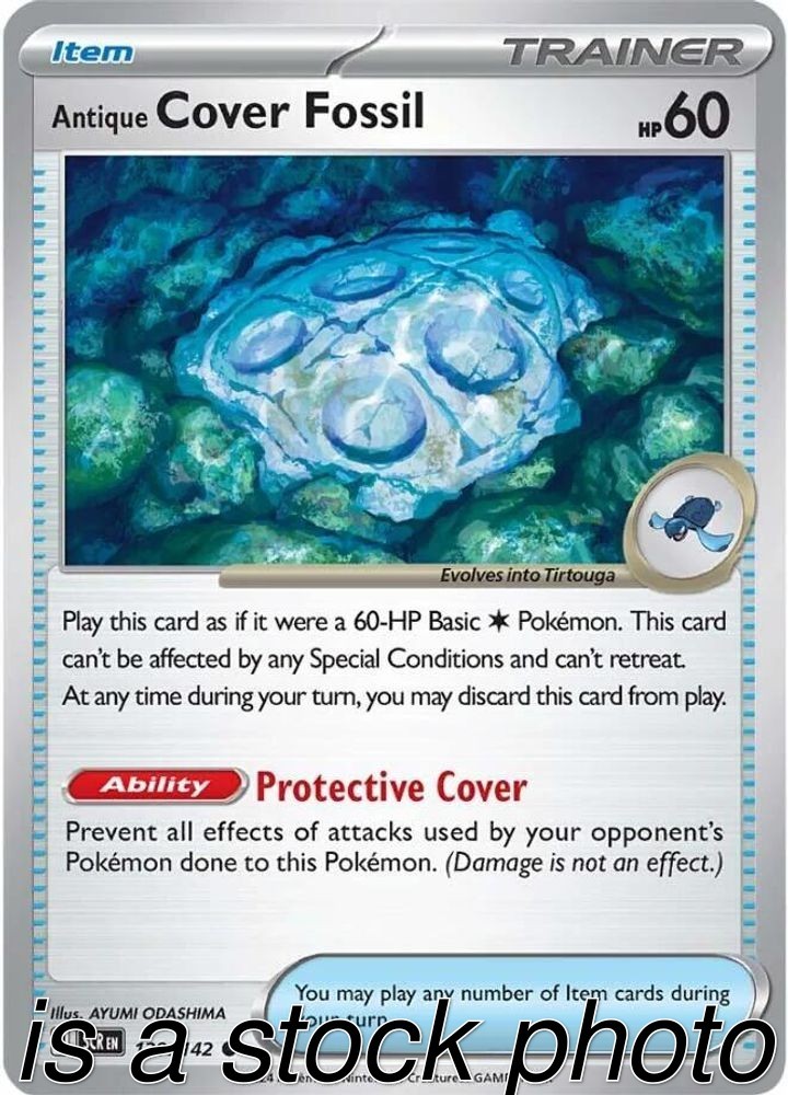 Antique Cover Fossil 129/142 Stellar Crown Reverse Holofoil Pokemon (MP-NM)