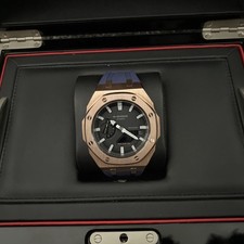 Casio G-Shock GA2100 Rose Gold Metal Mod Blue Strap AP Style Watch