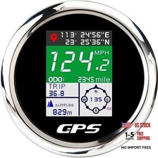 GPS Speedometer 85mm 3-3/8" Digital Boat GPS Speedometer Gauge Waterproof Black