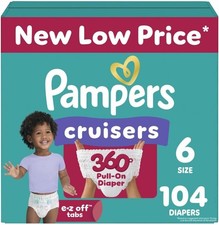 Pampers Diapers - Cruisers 360 - Size 6, 104 Count, 360