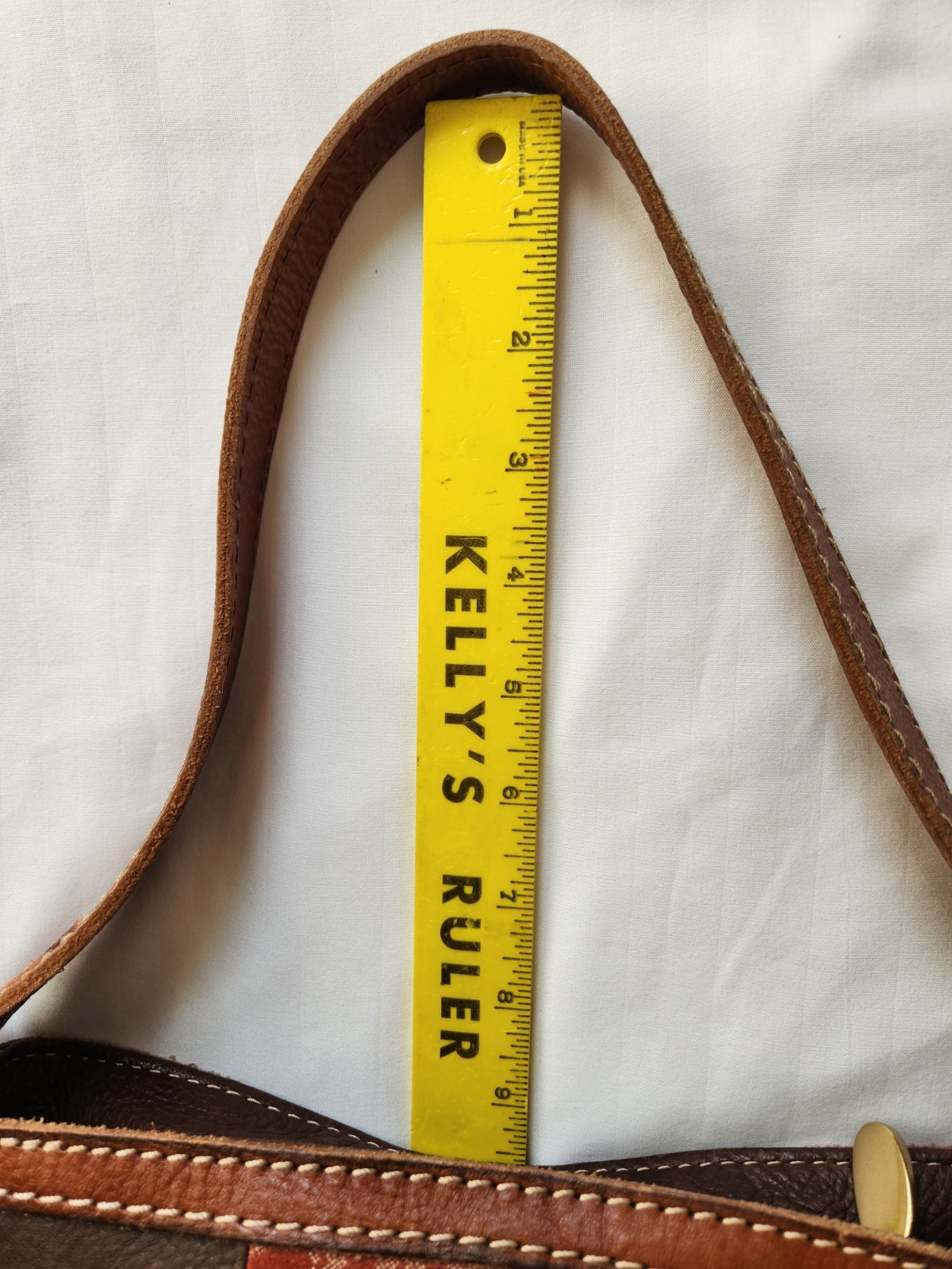 Fossil Leather Color Block Brown Patchwork handba… - image 11