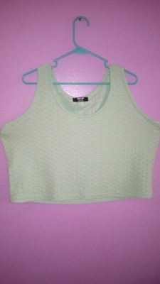 Jolie & Joy Women's Plus Size 3x Teal Green Cropped Tank Top