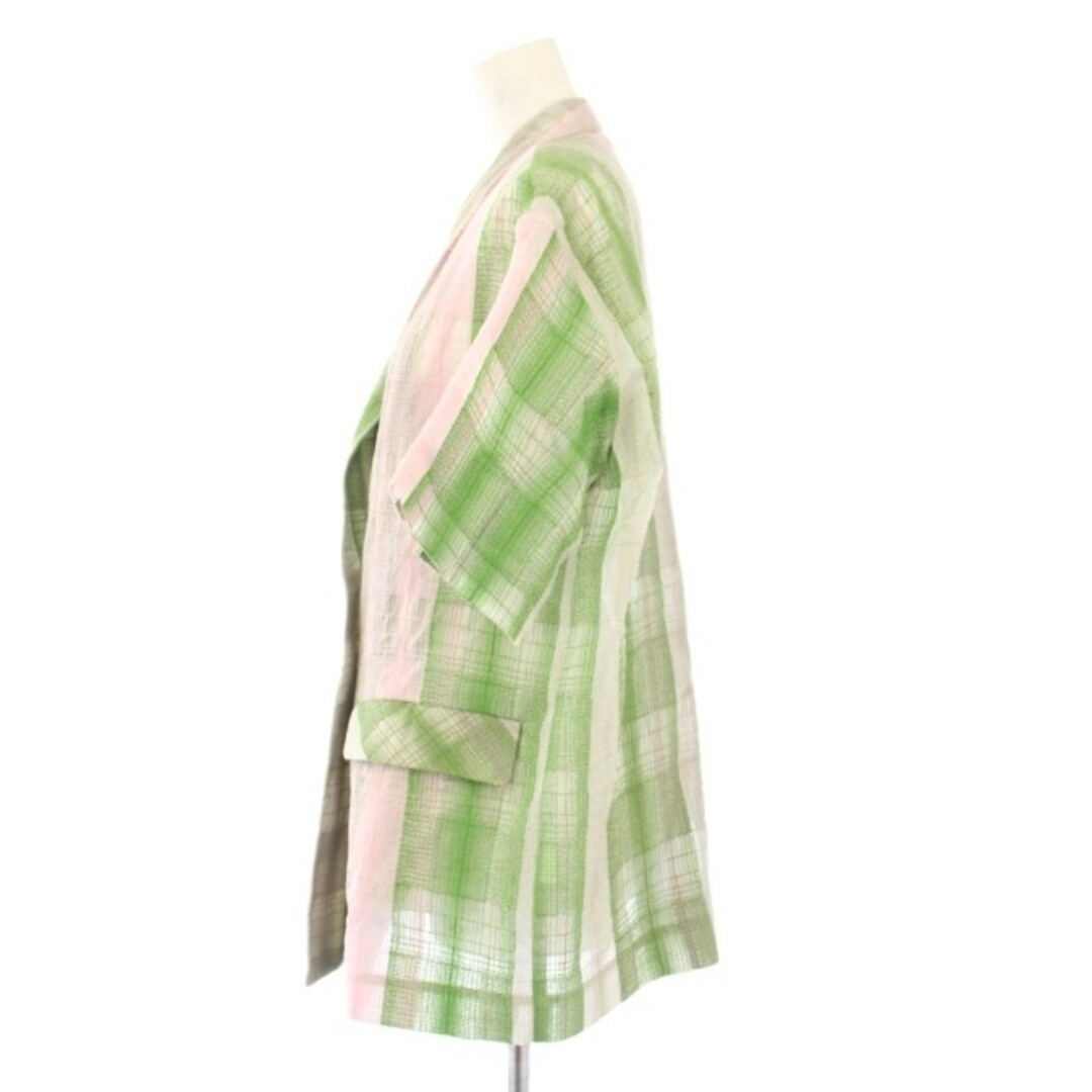 Ameri Vintage CHECK EMBROIDERY NO COLLAR JACKET O… - image 2