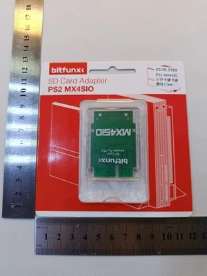 Bitfunx PS2 MX4SIO MICRO SD Karten Adapter Playstation 2 Memory Card transparent