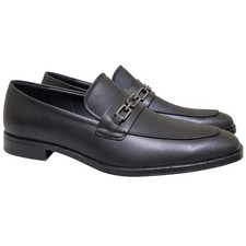 GUESS Men Hendo Slip On Horsebit Loafers Size US 12M Black Faux Leather