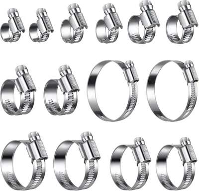 STEELSOFT Heavy Duty Hose Clamp Assortment Kit 5/16-2 3/4"(8-70Mm),Sae Standard
