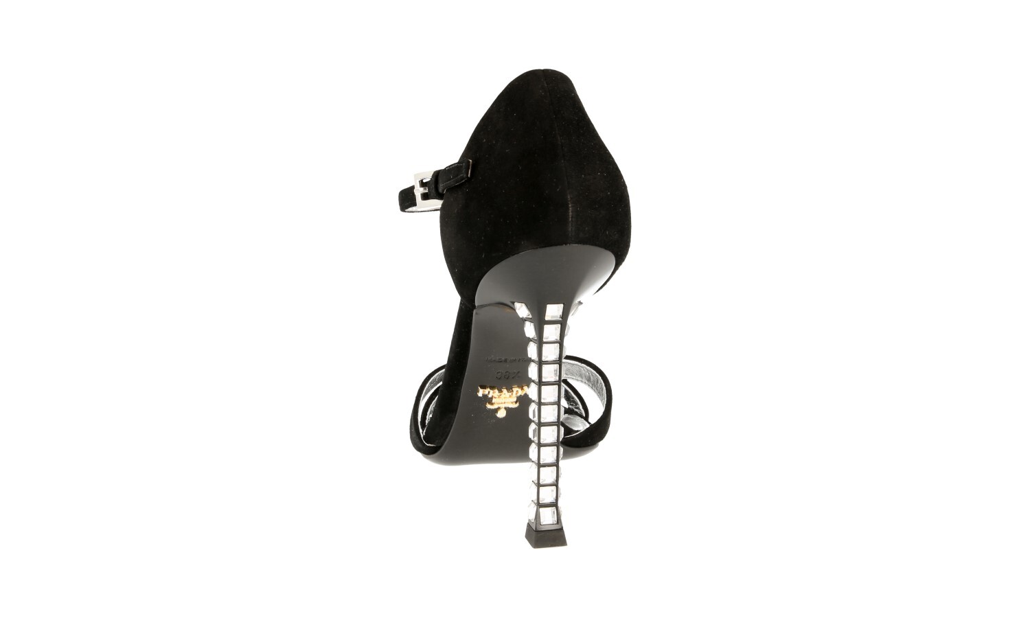 PRADA CRYSTAL High Heel Pumps Sandals - 1X571F - Black - NEW image 5