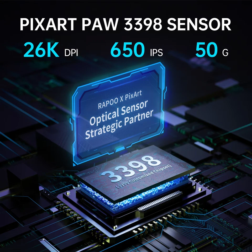 Rapoo VT9Pro Wireless Gaming Mouse – PAW3398, 26 000 DPI, 68 g, 160 h Battery - Image 3 of 4