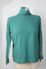 LL Bean L Green Interlock Turtleneck Long Sleeve Top 188450