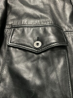 Vintage Versace Jeans Couture Leather Jacket Sz XL Chore Coat Made