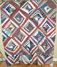 Folky 40's Vintage Roman Stripe Antique Quilt Top Shirting Fabrics