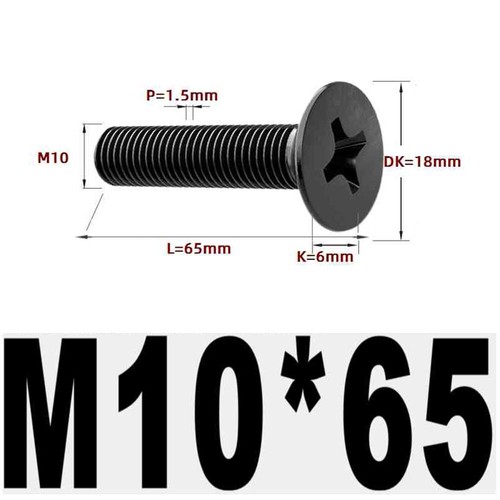 Black 304 Stainless Steel Cross Countersunk Head Screws Flat Head Long Screws - Picture 196 of 202
