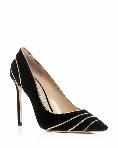 NIB NEW Jimmy Choo Romy 100 black gold suede pumps 37 37.5 38 US 7 7.5 8 |  eBay