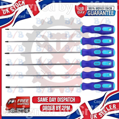 SECHS EXTRA LANGE TORX STAR MAGNETISCHER SCHRAUBENDREHER SET T10 T15 T20 T25 T27 T30 DREHMOMENT