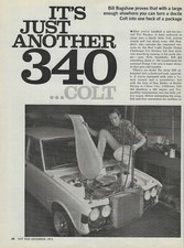 1971 Dodge Colt Wagon 340 Swap Magazine Article Ad Bill Bagshaw Red Light Bandit