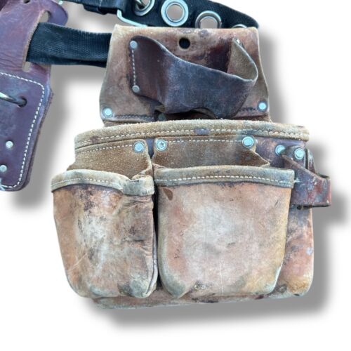 Occidental Leather Framer Leather Tool Belt Pouch Tool Bag Adjustable Nylon Belt - Picture 4 of 10