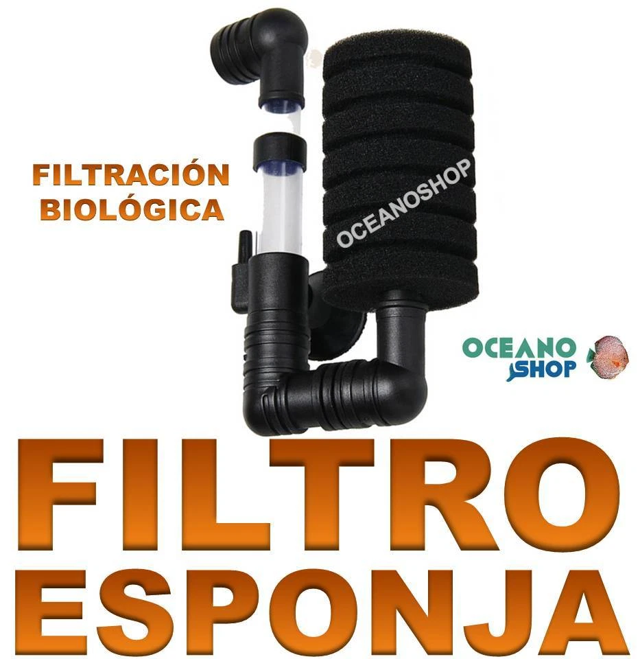 FILTRO DE ESPONJA INTERIOR PARA ACUARIO GAMBARIO PECERA tortuguera alevines - Imagen 1 de 1