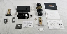 Keyless Digital Fingerprint Door Lock w/ Keypad 2 Door Knobs Entry Black App Key