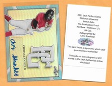 CHRIS STANFIELD 1/1 AUTO 2021 LEAF PERFECT GAME PRODUCTION PROOF AUTOGRAPH LSU