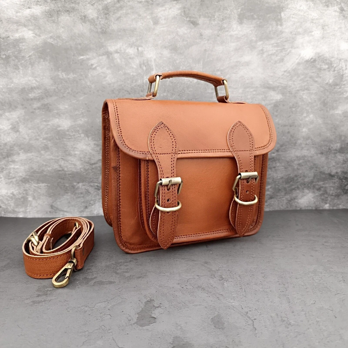 Leather Satchel Crossbody Bag Women s Purse Handbag Sling Messenger Bags 9 In