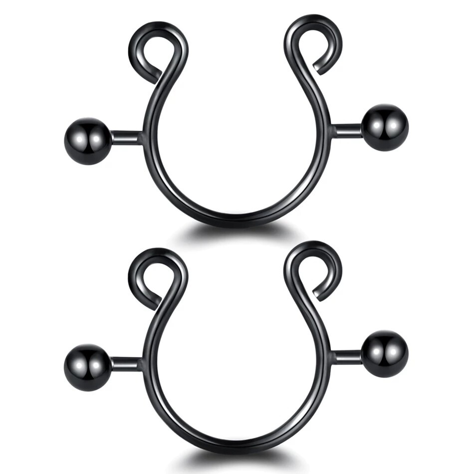 2pcs Black Sexy non Piercing Clip on nipple rings Jewelry for Women eBay