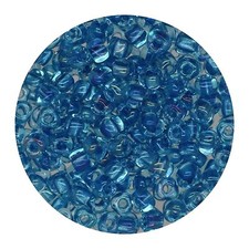 Japanese Glass Triangle Bead 8/0 Blue Lined Aqua
