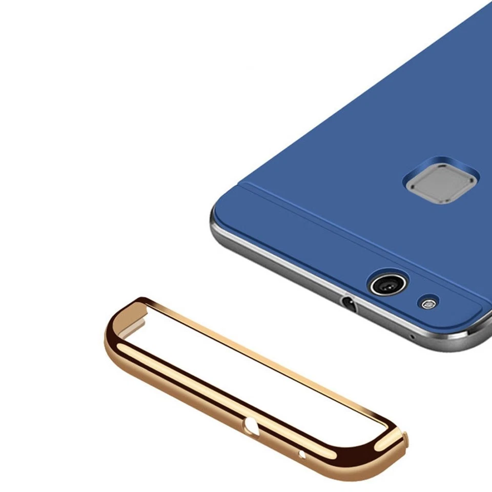 Cellulare Custodia Protettiva per Huawei P9 Lite Bumper 3 IN 1 Cover Cromo Nera - Immagine 3 di 4