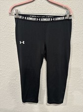 Under Armour Leggings Girls XL Black Cropped