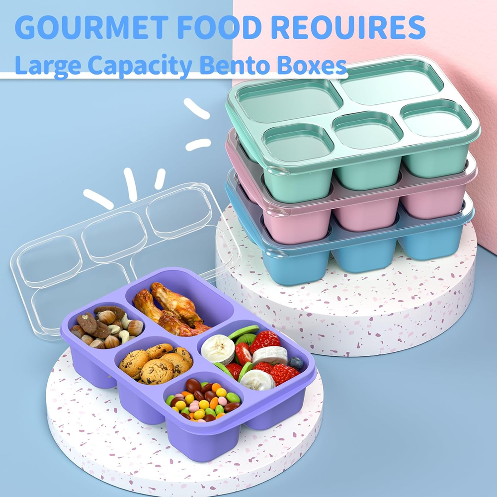 Bento Box Lunch Box 4-Pack Meal Prep Containers for Kids and Adults