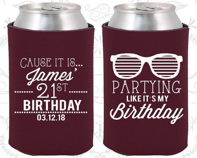 Personalized 21st Birthday Party Favor Koozies (20286) Finally Legal