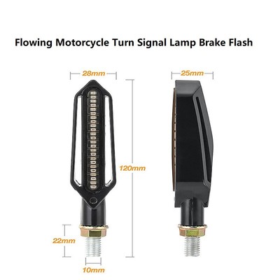 24LED Two-Color Flowing Motorcycle Turn Signal Daytime Running Lamp Brake Flash