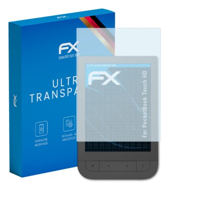 atFoliX 2x Displayschutzfolie für PocketBook Touch HD Schutzfolie klar Folie
