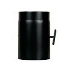 TUBO FUMO CON VALVOLA NERO 30 CM PER CANNA FUMARIA STUFA A LEGNA