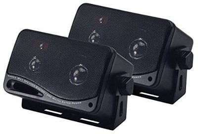 NEW (2) 3-way Surface Mount Speaker Pair Marine House boat Car Audio 4ohm 200w
