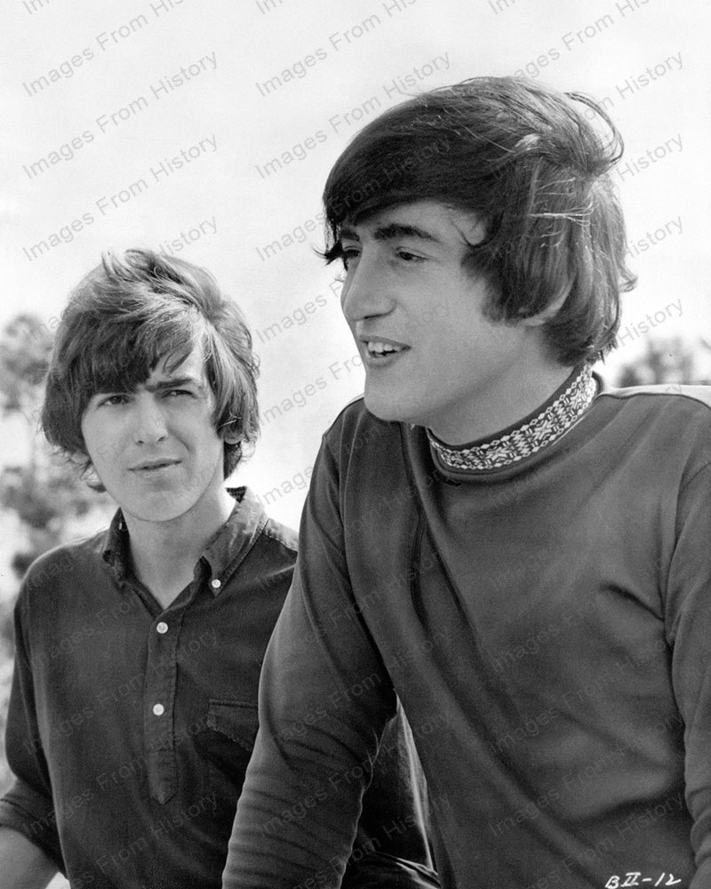 8x10 Print Beatles John Lennon George Harrison Hard Days Night