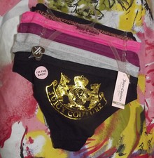 5 JUICY COUTURE JC9447 5PKX SIGNATURE WAIST COTTON BIKINI PANTIES M