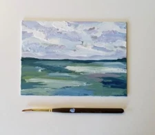 LANDSCAPE Original acrylic painting on canvas  7 x 5 Textured Impressionist OOAK