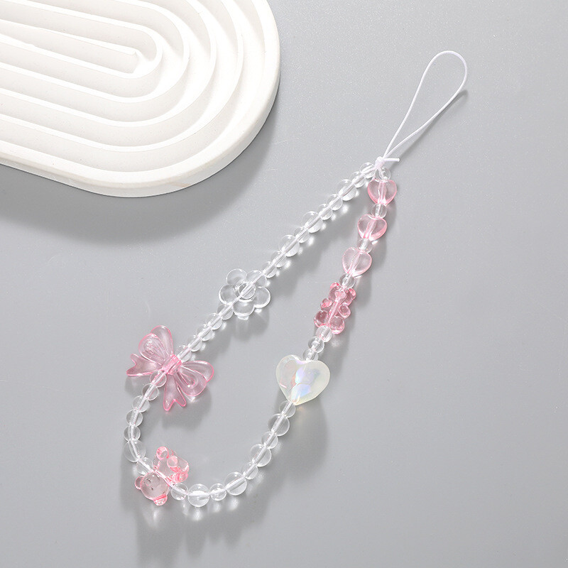 Handy-Charm Mit Perlen – Bunt, Mit Schlaufenfunktion, Handschlaufe & Ständer, Für Damen & Mädchen